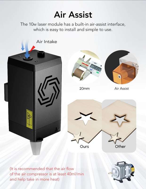 ORTUR Laser Master 2 S2 LU2-10W Upgrade 40W Laser Engraver Cutting Laser Engraving Machine