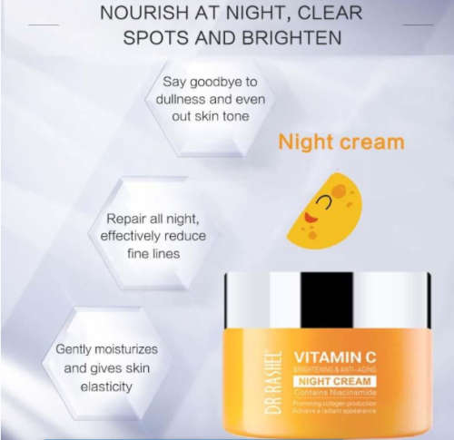 Vitamin C Night Cream with Niacinamide and Collagen - Dr Rashel