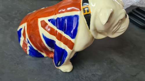 Royal Doulton bulldog with Union Jack circa 1938-1941