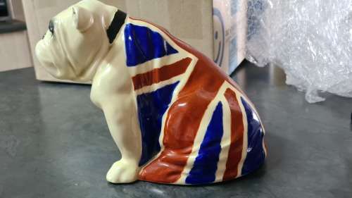 Royal Doulton bulldog with Union Jack circa 1938-1941