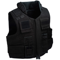 XL Black Bulletproof Vest with 2 x Steel Ballistic plates
