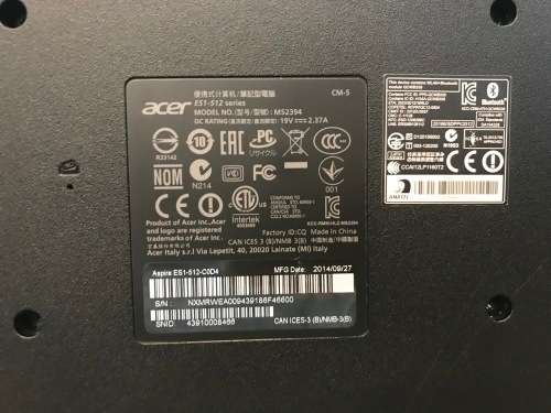 ACER ASPIRE E15 **Quad Core Intel Celeron N2930 **4GB DDR3 **HD GRAPHICS **500GB HDD