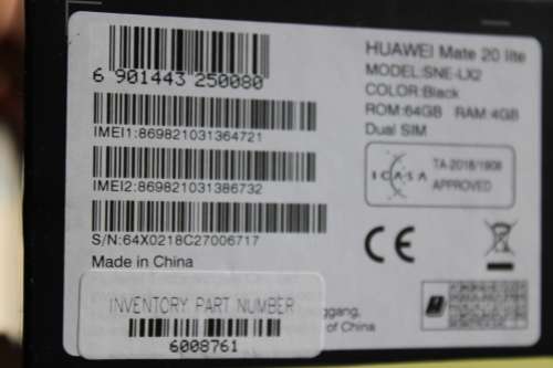 Huawei Mate 20 Lite **DUAL SIM** - **64GB 4GB RAM**