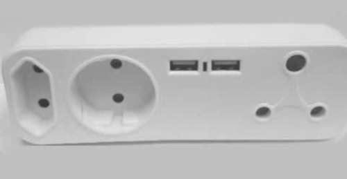 3 Way Multi Adapter Plug with 2 USB Ports