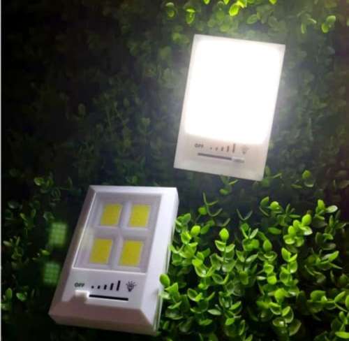 Portable COB LED Wall Light Switch Stepless Dimming Battery Lamp