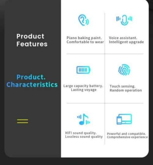 i12 Wireless Earphones. Compatible With Android, iOS, Windows and Mac OS. Bluetooth 5.0 i12 Wireless