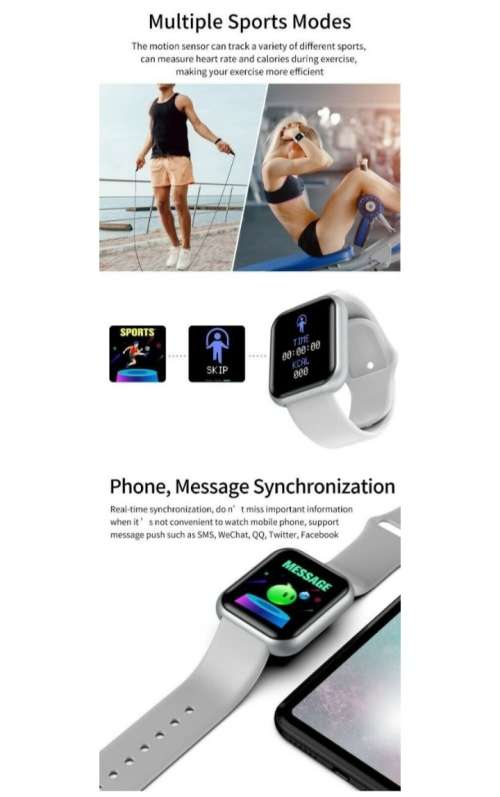 1.5inch Smart Watch Fitness Bracelet. Heart Rate, Blood Pressure Monitor. Your Health Steward