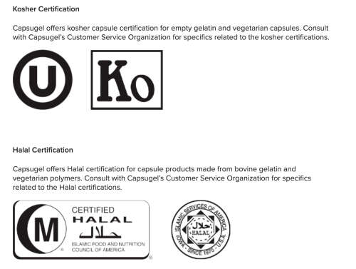 CAPSUGEL Size "00" transparent Gelatin Empty Capsules 1000 Kosher & HALAL Certified