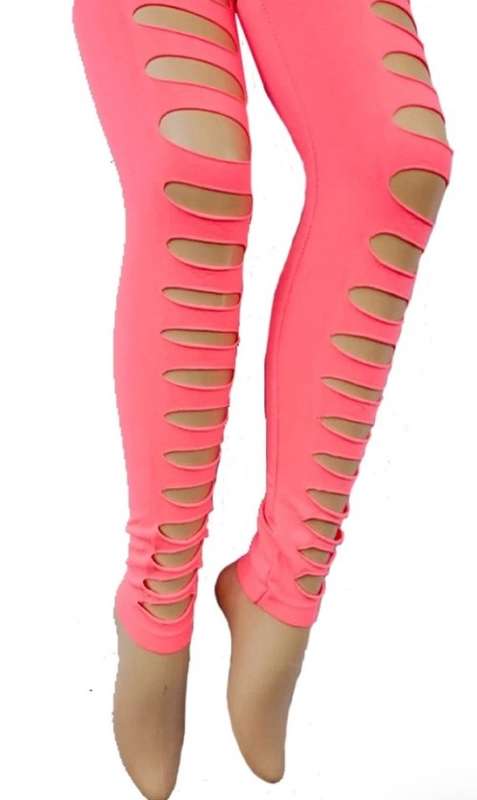 Neon Orange Ripped Tights