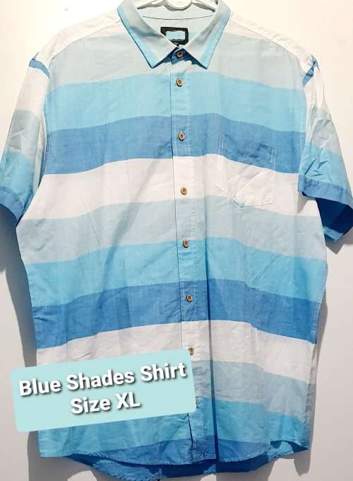 Mens Blue Striped Shirt XL