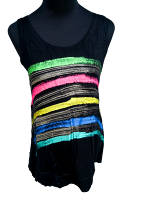 Funky Stripes Sleeveless Top (Size L)