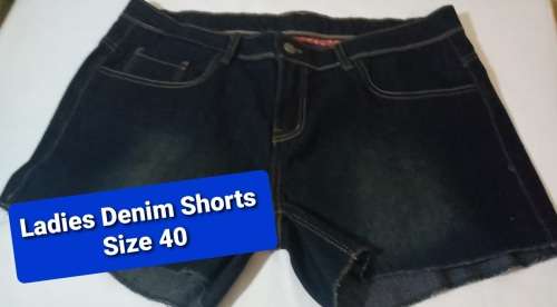 Ladies Dark Blue Denim Shorts 40