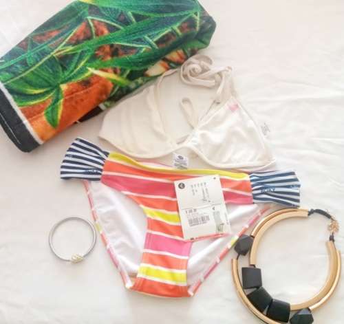 Floral Fab Roxy Costume Kit with 2pc Bikini /Beach Towel & Jewellery (Size 34)