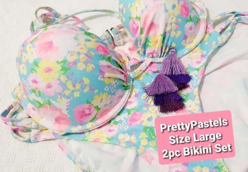 Pretty Pastels 2 pc Bikini Set (Size Large)