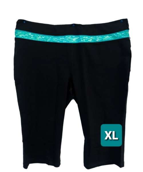 Ladies KOHL Gym Tights (S-M) Black with Blue Ribbing