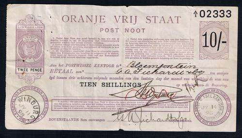 OVS - 2/6, 5/, 10/ Postal Order - 1898
