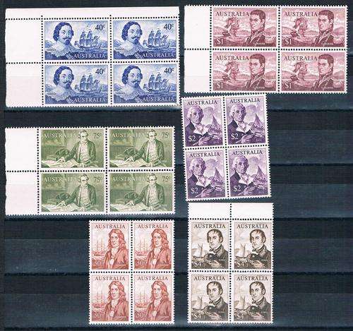 Navigators - Decimal blocks of 4 - 40c, 50c, 75c, $1, $2, $4 - UMM