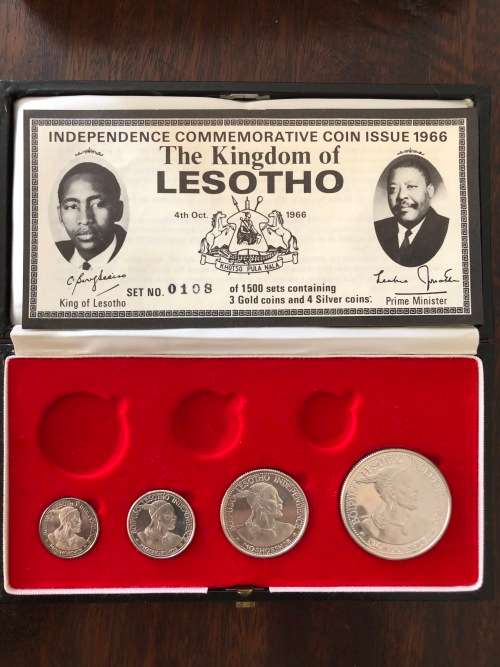 1966 Lesotho SILVER Proof Coin Set - no gold