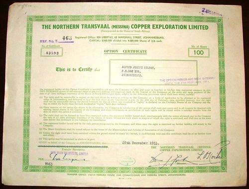Share_Certificate_-_Northern_Transvaal_Copper_Exploration_Company_-_1953