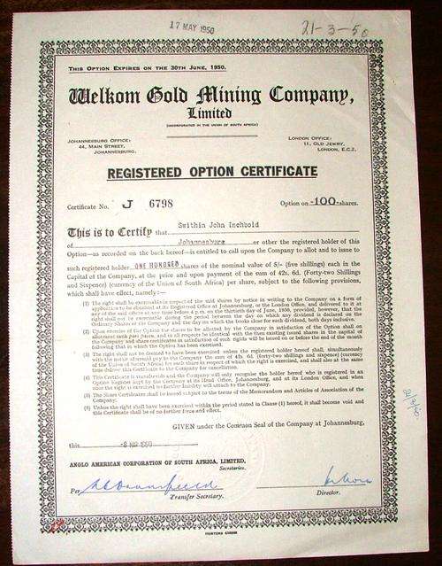 Share_Certificate_-_Welkom_Gold_Mining_Company_-_1950