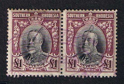 Southern_Rhodesia_-_KGV_-_Field_Marshall_Revenue_-_1_Pound_pair