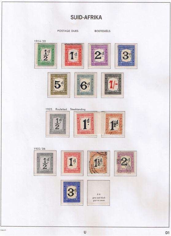 Union and RSA Postage Dues on Davo pages - good collection CV R2500+