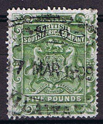 BSAC - 1892 - definitives - 5 Pound - fiscal
