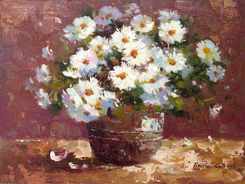 Original Oil painting on canvas 30x40 cm : Flowers by Aggie Collins