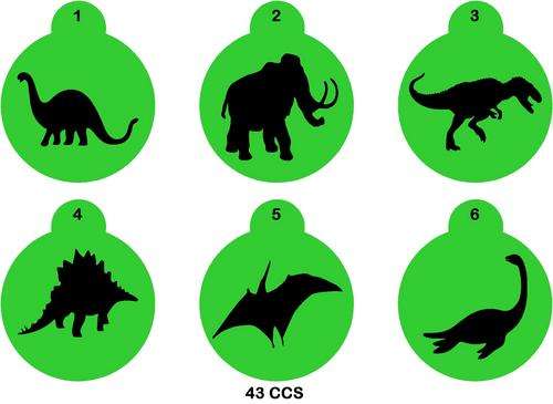 Cupcake Stencil Set Dinosaurs