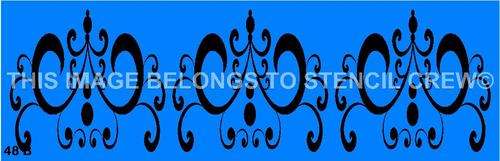 Border Stencil Damask
