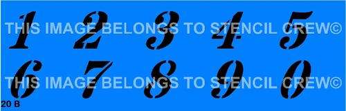 Border Stencil Numbers 0-9 (3cm) Italic