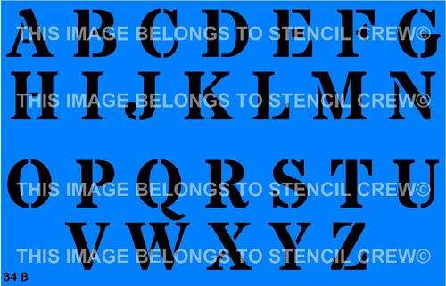Border Stencil Alphabet Caps A-Z (3cm)