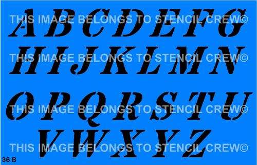 Border Stencil Alphabet Caps A-Z (3cm) Italic