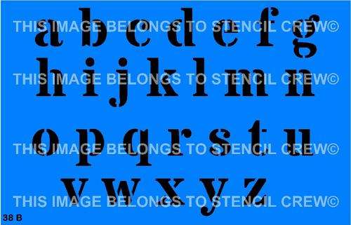 Border Stencil Alphabet Lower Case A-Z (3cm)