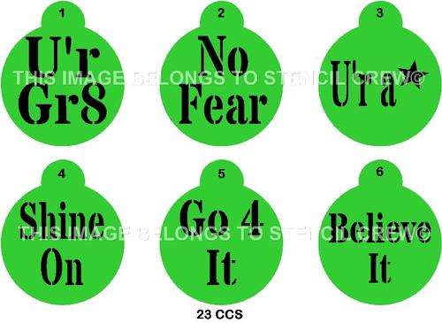 Cupcake Stencil Set Words