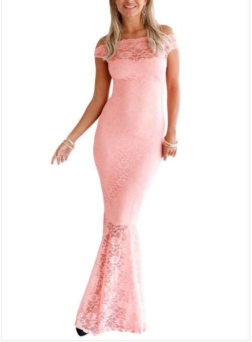 Elegant Pink Lace Dress in size M,L