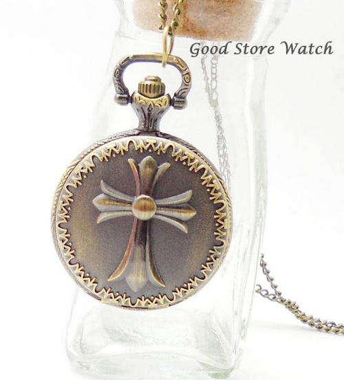 Beautiful Cross Pocket Watch on chain