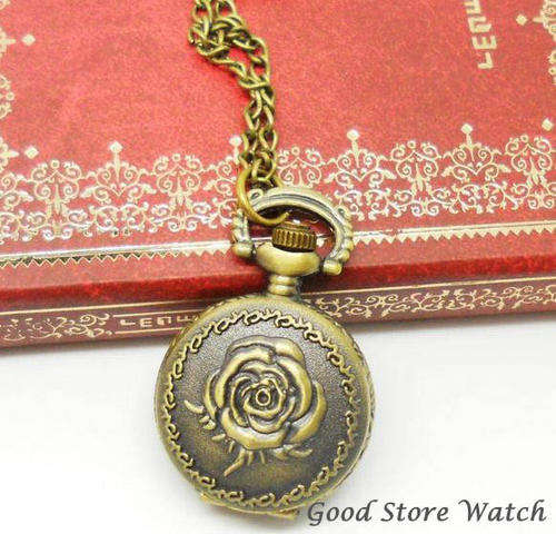 Rose Pocket Watch on chain