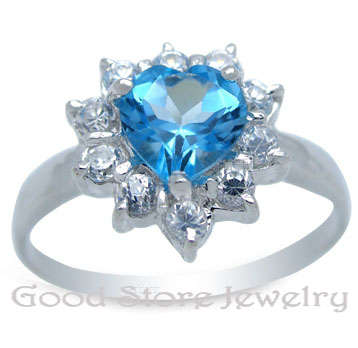 BRAND NEW STERLING SIVER BLUE TOPAZ RING STAMPED 925