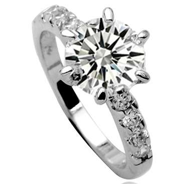 STUNNING 1.50ct ENGAGEMENT RING IN 18K WHITE GOLD PLATED***SIZE 7