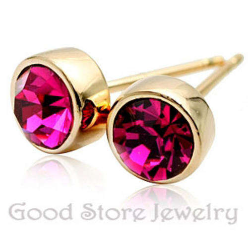 BEAUTIFUL 18KGP PURPLE SWAROVSKI EARRING