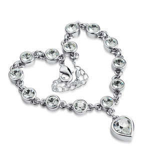 !!!WOO!!! STUNNING HART BRACELET IN 18K WHITE GOLD