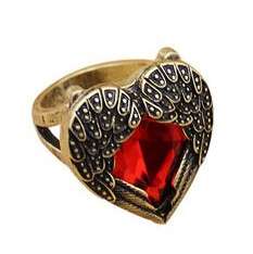 FASHIONABLE WINGED HEART RING IN SIZE 7