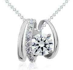 STUNNING ENGAGEMENT PENDANT IN 925 STERLING SILVER