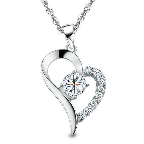 STUNNING ENGAGEMENT PENDANT IN 925 STERLING SILVER