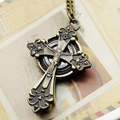 Cross Pocket Watch Necklace