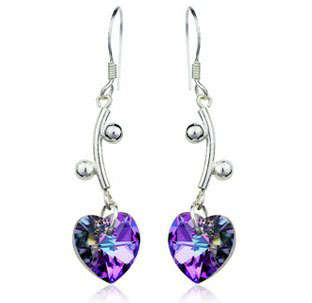 !!!NEW!!! Stunning 925 Pure Silver Purple Earrings