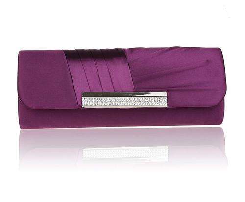 ELEGANT EVENING BAG WITH CHAIN in Purple