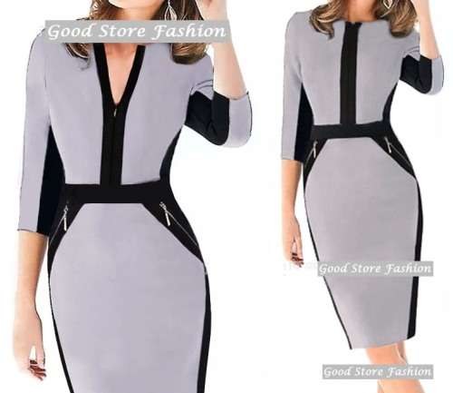 !!! free shipping !!! ELEGANT LONG SLEEVE DRESS IN THREE COLORS IN SIZE 32 TO 36