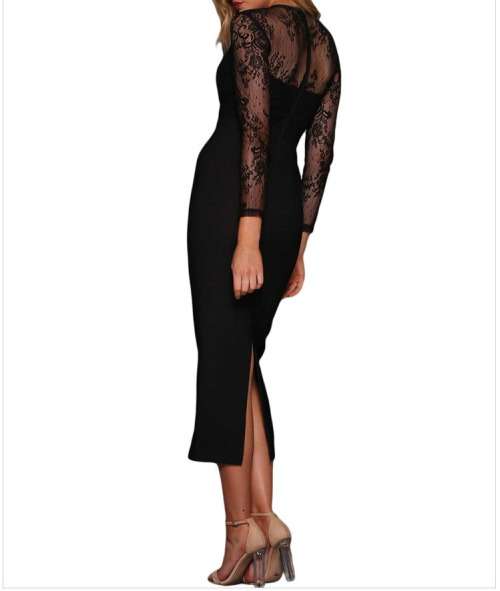 ELEGANT BLACK LACE DRESS IN SIZE S TO L